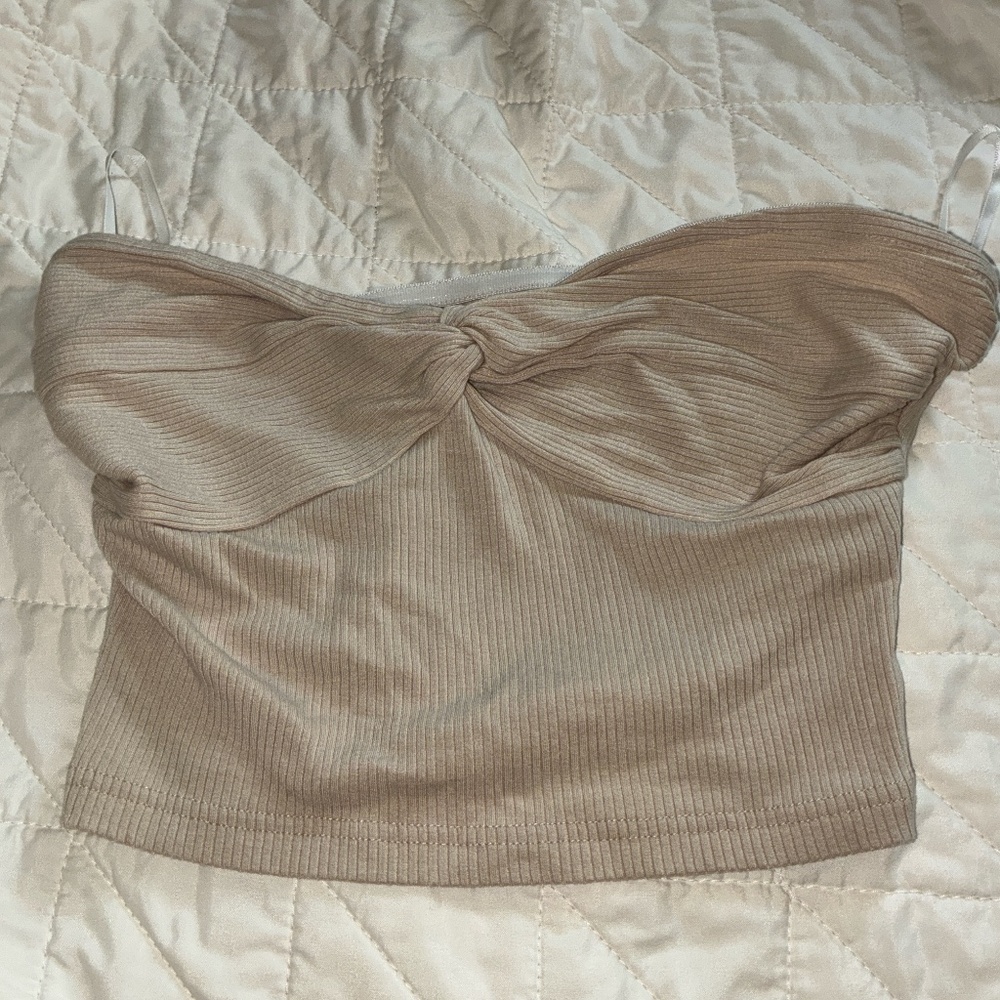 Brown beige Crop Top